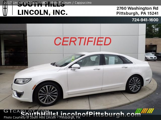2017 Lincoln MKZ Select AWD in White Platinum