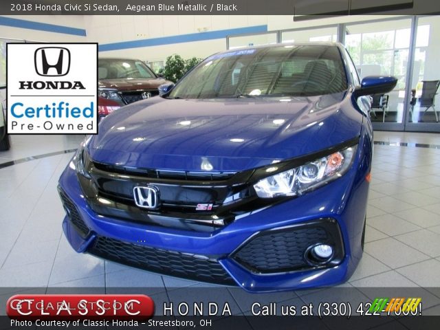 2018 Honda Civic Si Sedan in Aegean Blue Metallic