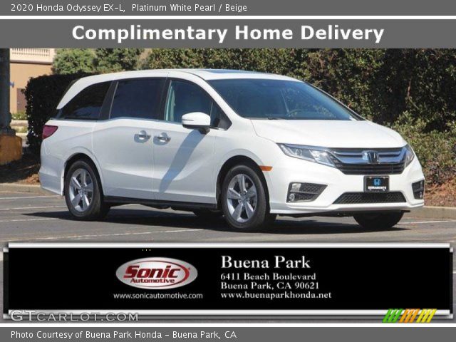 2020 Honda Odyssey EX-L in Platinum White Pearl