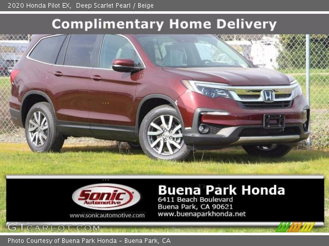 2020 Honda Pilot EX in Deep Scarlet Pearl