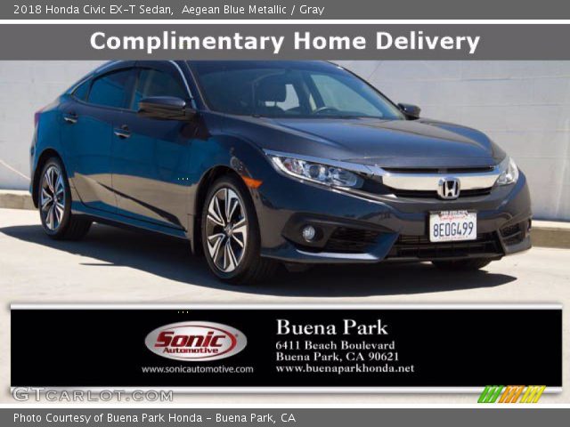 2018 Honda Civic EX-T Sedan in Aegean Blue Metallic