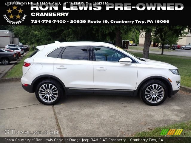 2018 Lincoln MKC Reserve AWD in White Platinum