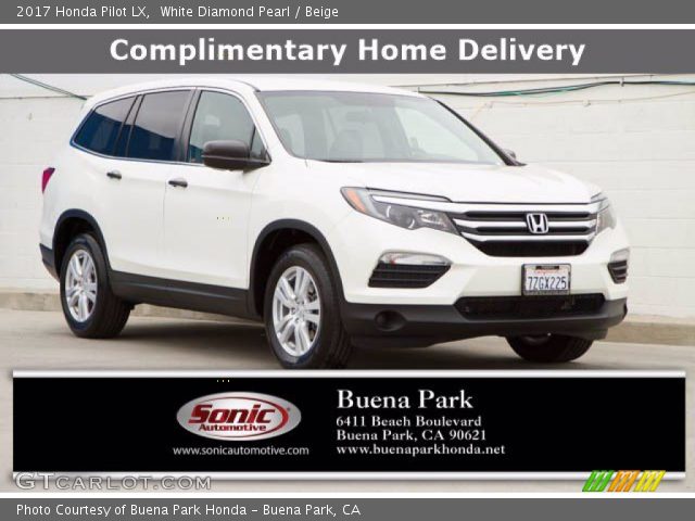 2017 Honda Pilot LX in White Diamond Pearl