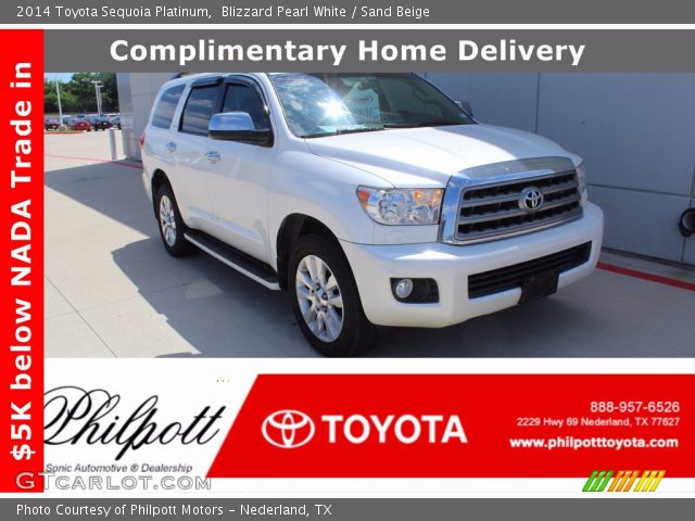 2014 Toyota Sequoia Platinum in Blizzard Pearl White