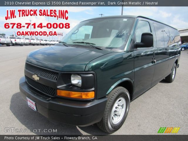 2010 Chevrolet Express LS 3500 Extended Passenger Van in Dark Green Metallic