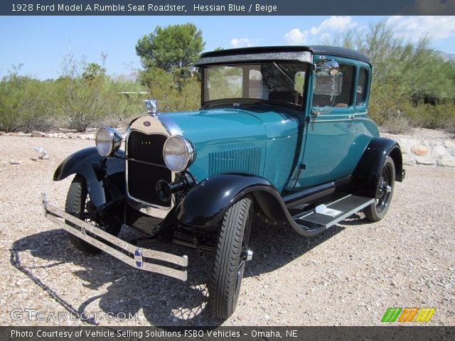 1928 Ford Model A Rumble Seat Roadster in Hessian Blue