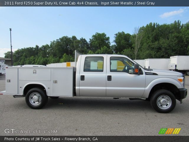 2011 Ford F250 Super Duty XL Crew Cab 4x4 Chassis in Ingot Silver Metallic