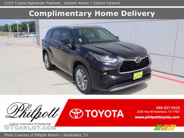 2020 Toyota Highlander Platinum in Opulent Amber