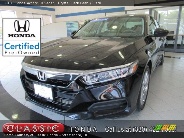 2018 Honda Accord LX Sedan in Crystal Black Pearl