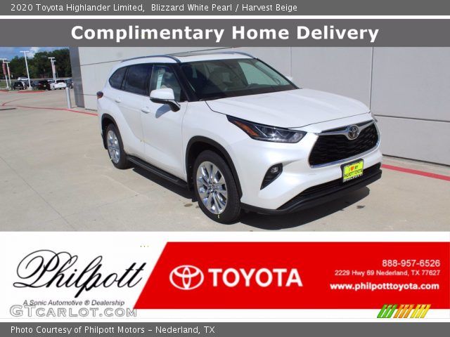 2020 Toyota Highlander Limited in Blizzard White Pearl