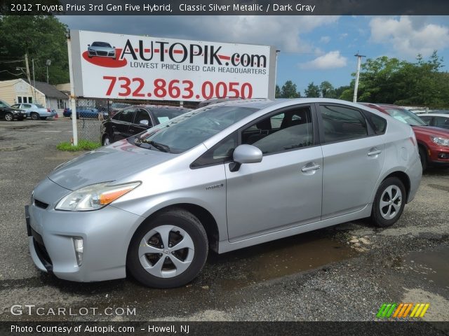 2012 Toyota Prius 3rd Gen Five Hybrid in Classic Silver Metallic