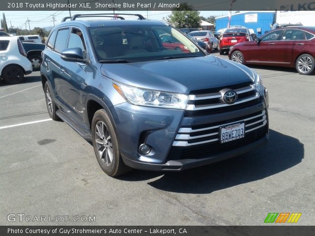 2018 Toyota Highlander XLE in Shoreline Blue Pearl