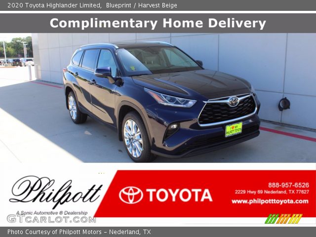 2020 Toyota Highlander Limited in Blueprint