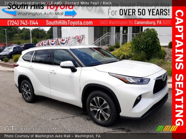 2020 Toyota Highlander XLE AWD in Blizzard White Pearl