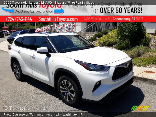 2020 Toyota Highlander XLE AWD in Blizzard White Pearl