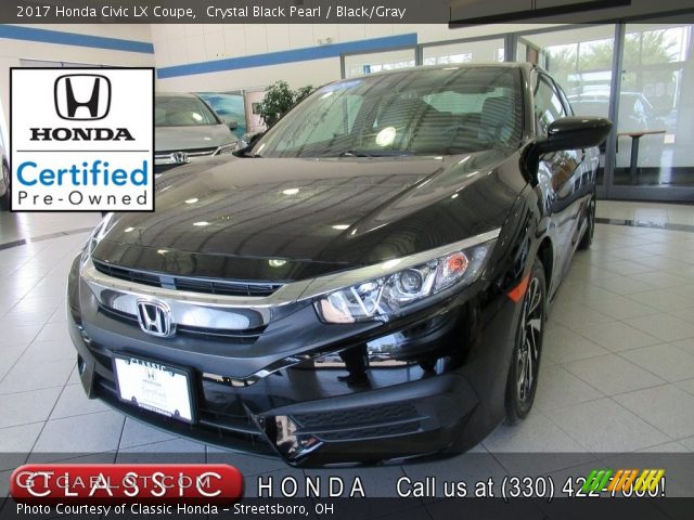 2017 Honda Civic LX Coupe in Crystal Black Pearl