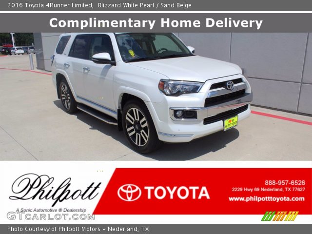 2016 Toyota 4Runner Limited in Blizzard White Pearl