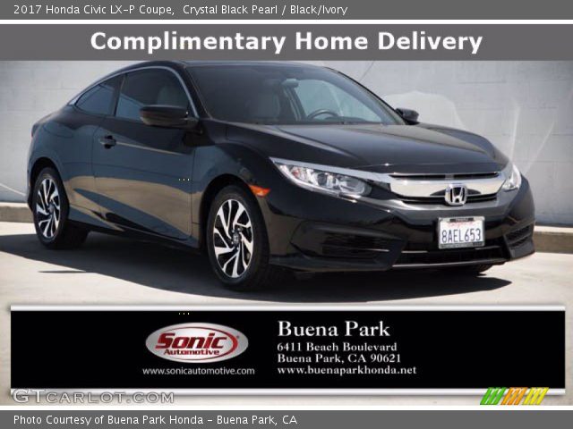 2017 Honda Civic LX-P Coupe in Crystal Black Pearl