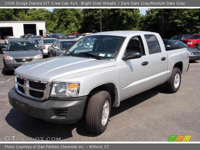 2008 Dodge Dakota SXT Crew Cab 4x4 in Bright Silver Metallic