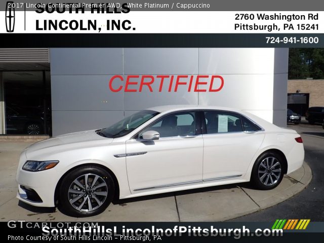 2017 Lincoln Continental Premier AWD in White Platinum