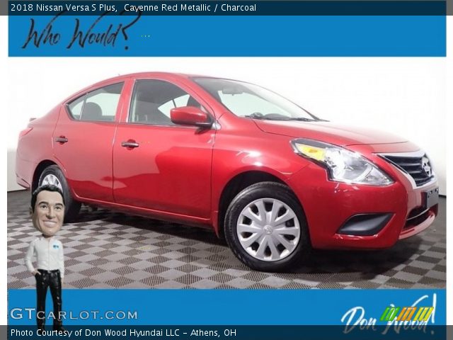 2018 Nissan Versa S Plus in Cayenne Red Metallic