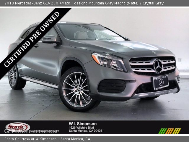 2018 Mercedes-Benz GLA 250 4Matic in designo Mountain Grey Magno (Matte)