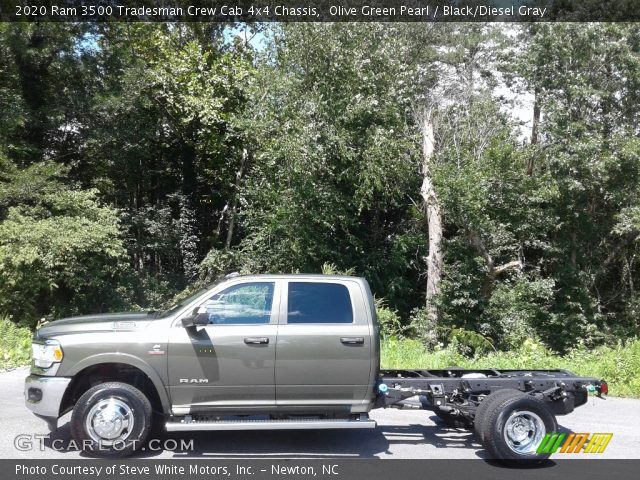 2020 Ram 3500 Tradesman Crew Cab 4x4 Chassis in Olive Green Pearl