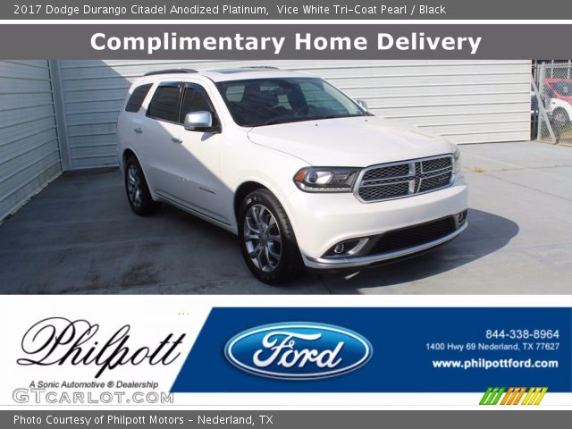 2017 Dodge Durango Citadel Anodized Platinum in Vice White Tri-Coat Pearl