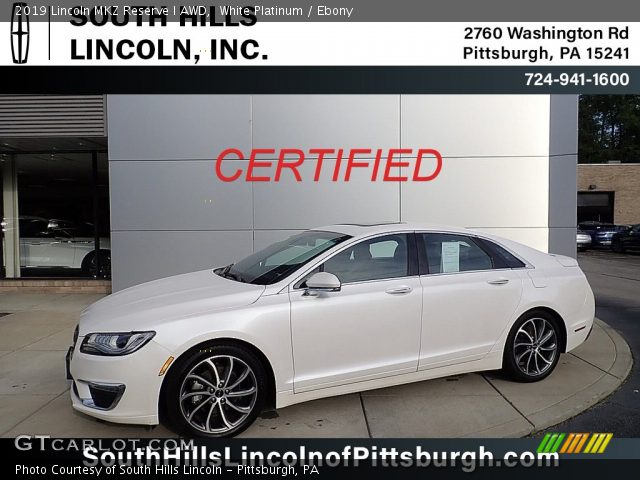 2019 Lincoln MKZ Reserve I AWD in White Platinum