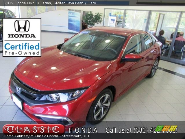 2019 Honda Civic LX Sedan in Molten Lava Pearl