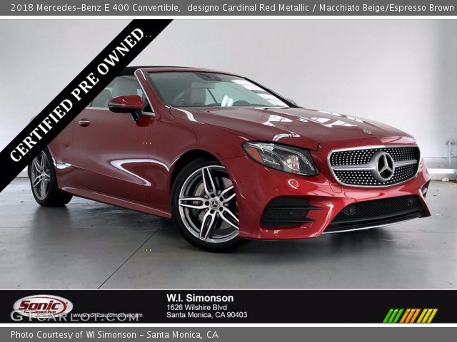 2018 Mercedes-Benz E 400 Convertible in designo Cardinal Red Metallic