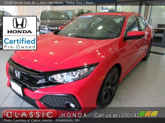 2018 Honda Civic EX-L Navi Hatchback in Rallye Red