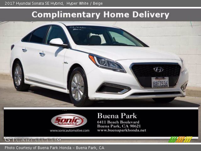 2017 Hyundai Sonata SE Hybrid in Hyper White