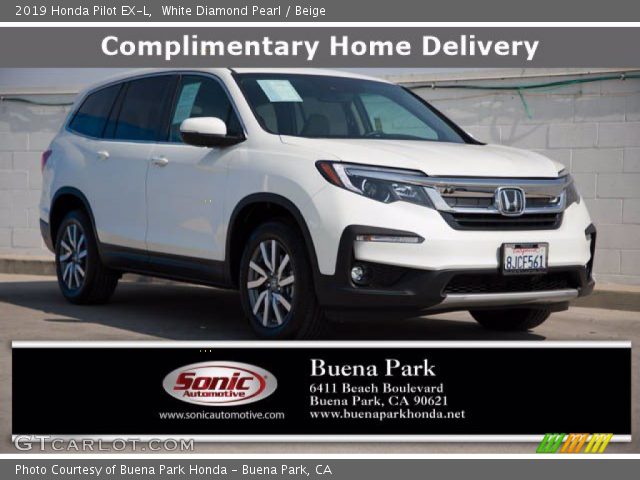 2019 Honda Pilot EX-L in White Diamond Pearl