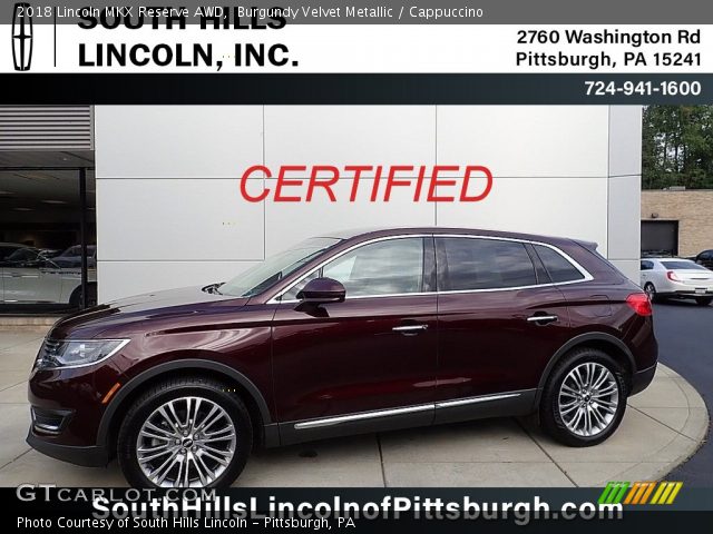 2018 Lincoln MKX Reserve AWD in Burgundy Velvet Metallic