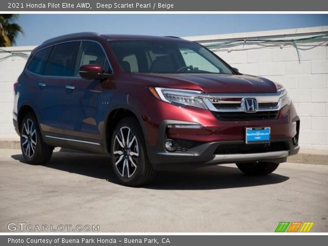 2021 Honda Pilot Elite AWD in Deep Scarlet Pearl