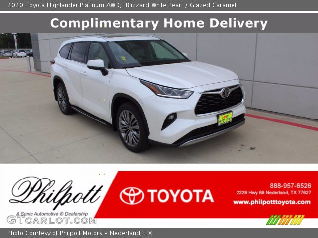 2020 Toyota Highlander Platinum AWD in Blizzard White Pearl