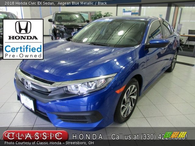 2018 Honda Civic EX Sedan in Aegean Blue Metallic