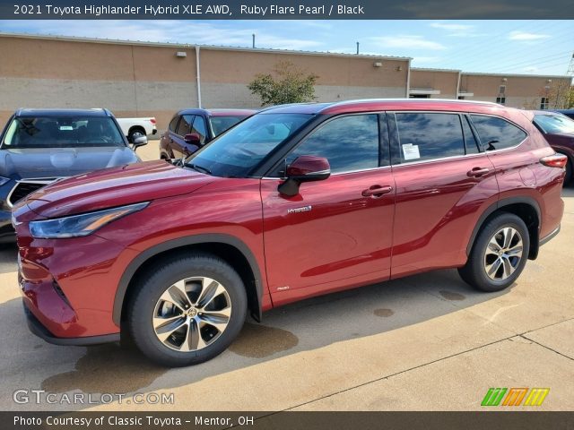 2021 Toyota Highlander Hybrid XLE AWD in Ruby Flare Pearl