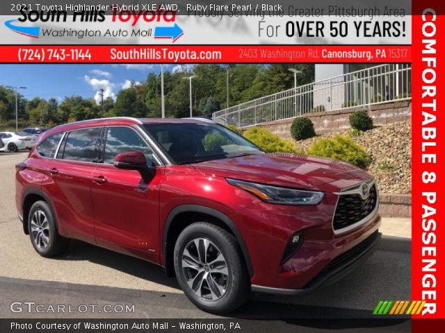 2021 Toyota Highlander Hybrid XLE AWD in Ruby Flare Pearl