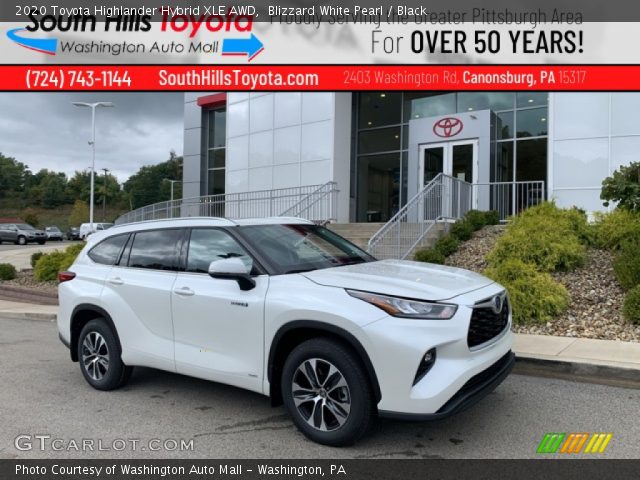 2020 Toyota Highlander Hybrid XLE AWD in Blizzard White Pearl