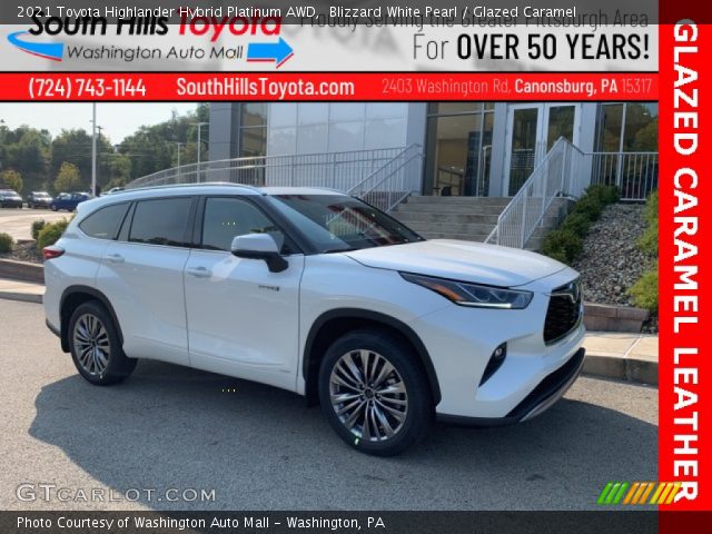 2021 Toyota Highlander Hybrid Platinum AWD in Blizzard White Pearl