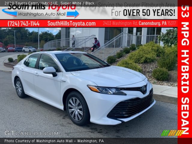 2020 Toyota Camry Hybrid LE in Super White