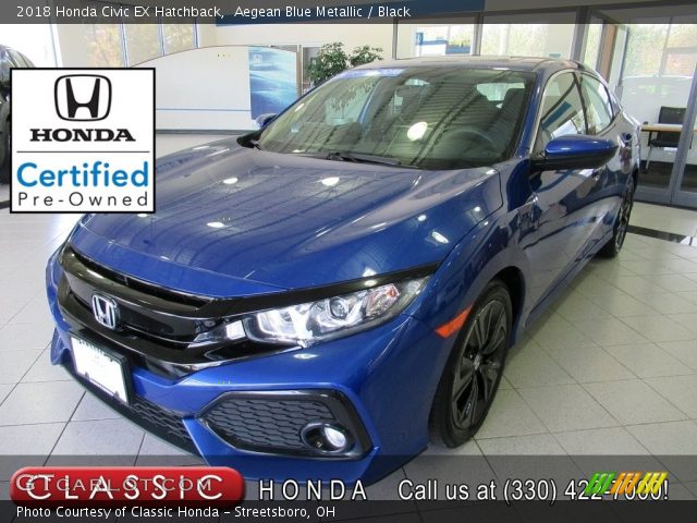 2018 Honda Civic EX Hatchback in Aegean Blue Metallic