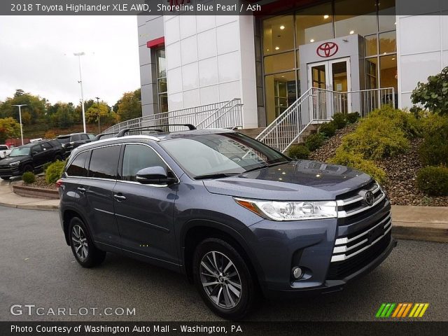 2018 Toyota Highlander XLE AWD in Shoreline Blue Pearl