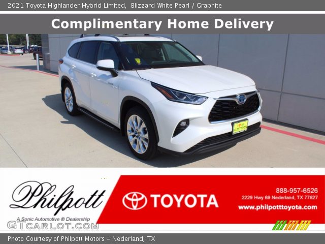 2021 Toyota Highlander Hybrid Limited in Blizzard White Pearl