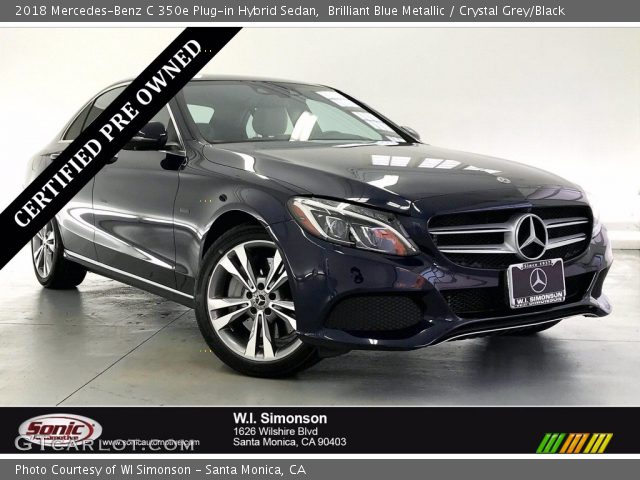 2018 Mercedes-Benz C 350e Plug-in Hybrid Sedan in Brilliant Blue Metallic
