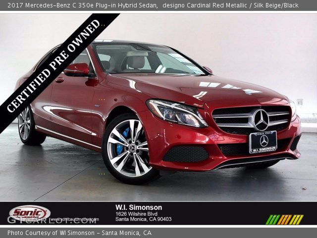 2017 Mercedes-Benz C 350e Plug-in Hybrid Sedan in designo Cardinal Red Metallic