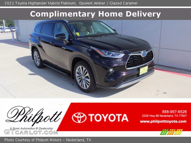 2021 Toyota Highlander Hybrid Platinum in Opulent Amber