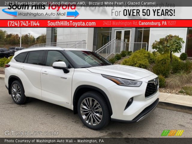 2021 Toyota Highlander Hybrid Platinum AWD in Blizzard White Pearl